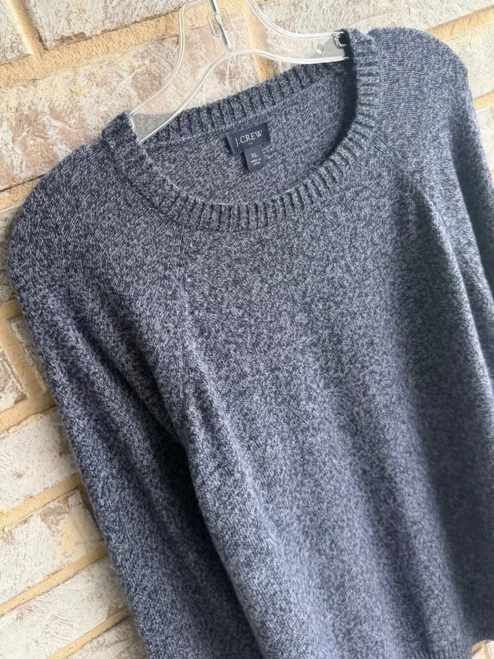 J. Crew Long Sleeve Crew Neck Wool Blend Blue Pullover Sweater Men's Size XL